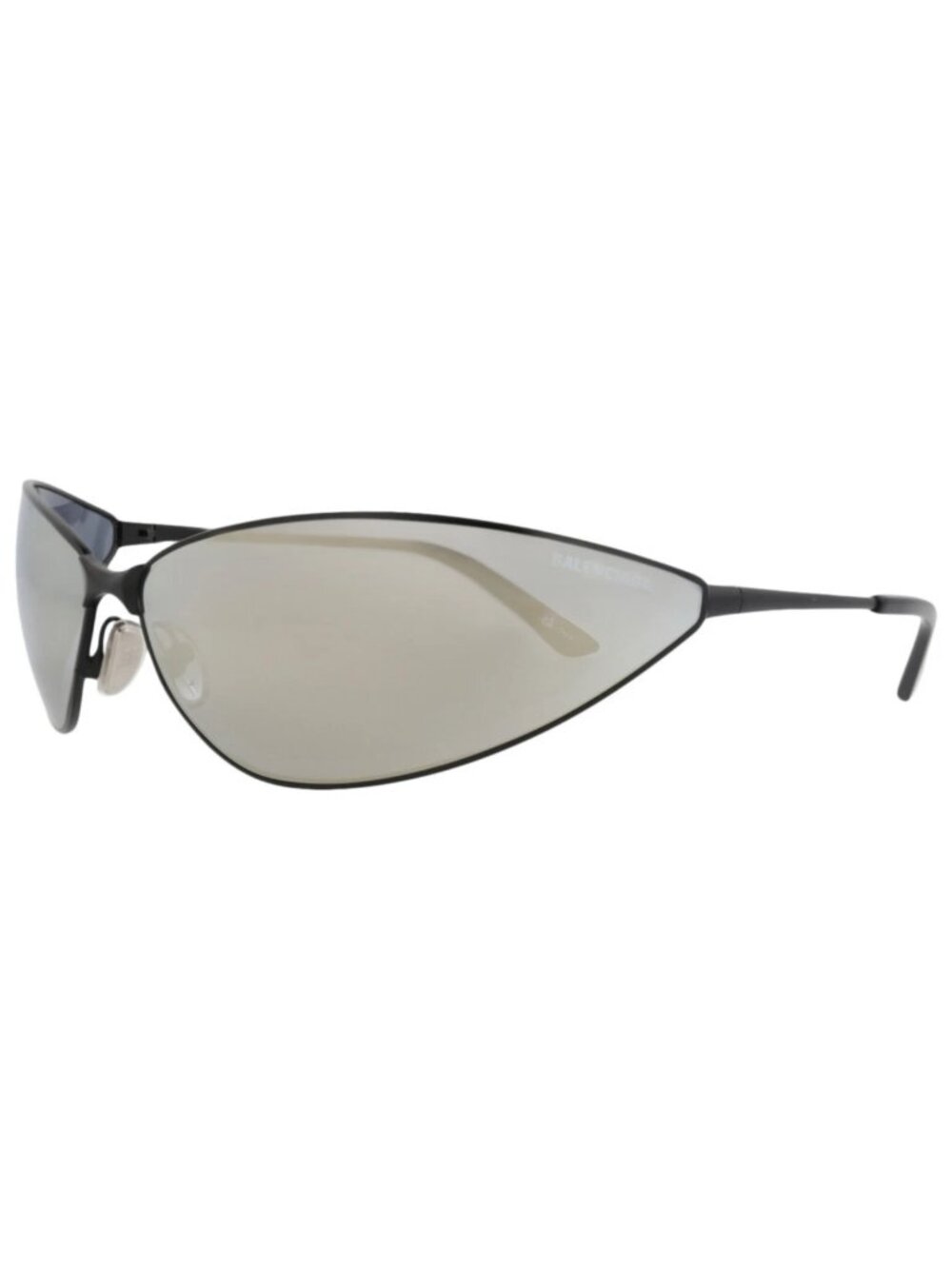 New Balenciaga Women's Sunglasses Shield Wrap Metal Frame Unisex Black Black